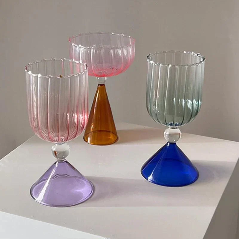 Colrful Cone Cocktail Glass -