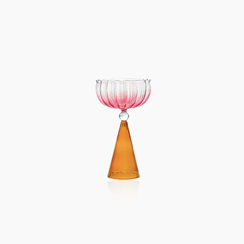 Colrful Cone Cocktail Glass
