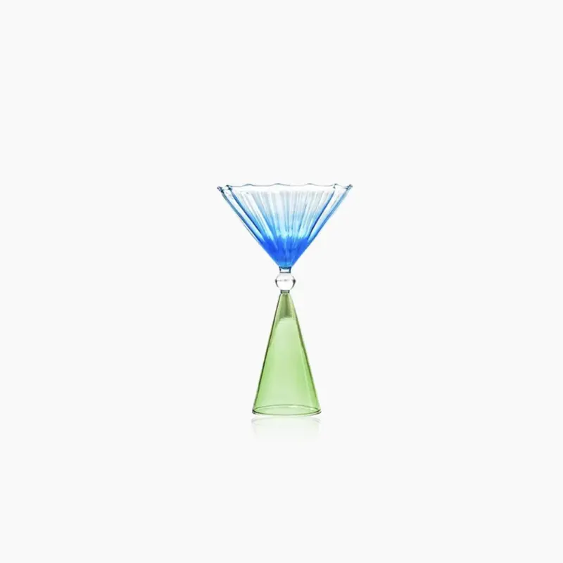 Colrful Cone Cocktail Glass