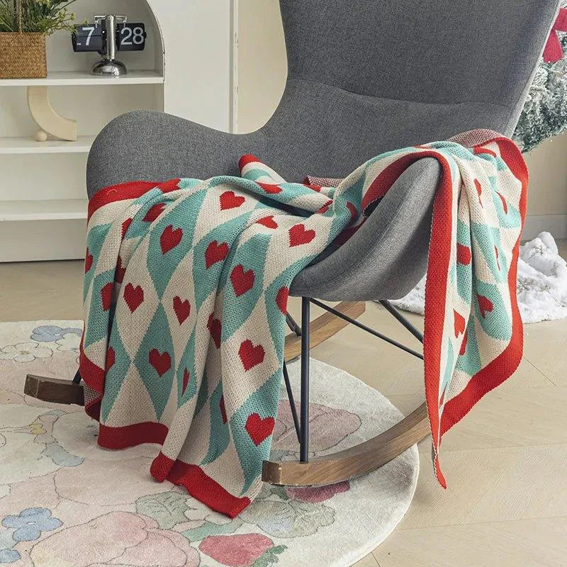 Comfortable & Cosy Hearts Sofa Blanket -  - #tag1#