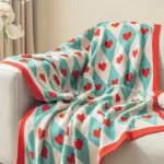 Comfortable Cosy Hearts Sofa Blanket tag1