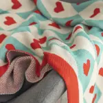 Comfortable Cosy Hearts Sofa Blanket tag1