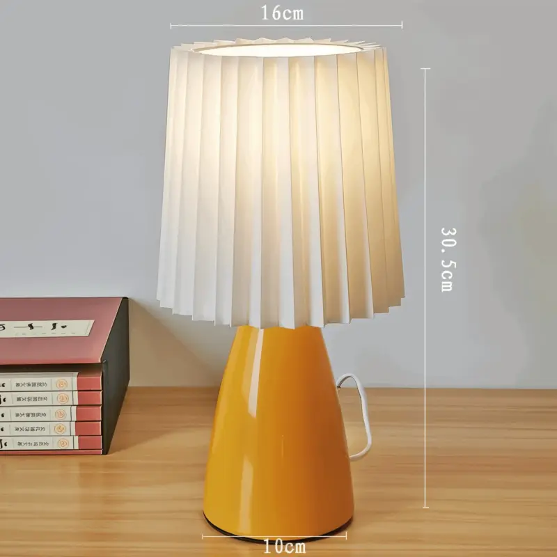 ConePleated Table Lamp LED Ceramic Milkshake Desk Lamp tag1