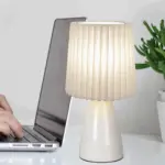 ConePleated Table Lamp LED Ceramic Milkshake Desk Lamp tag1