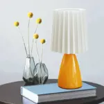ConePleated Table Lamp LED Ceramic Milkshake Desk Lamp tag1