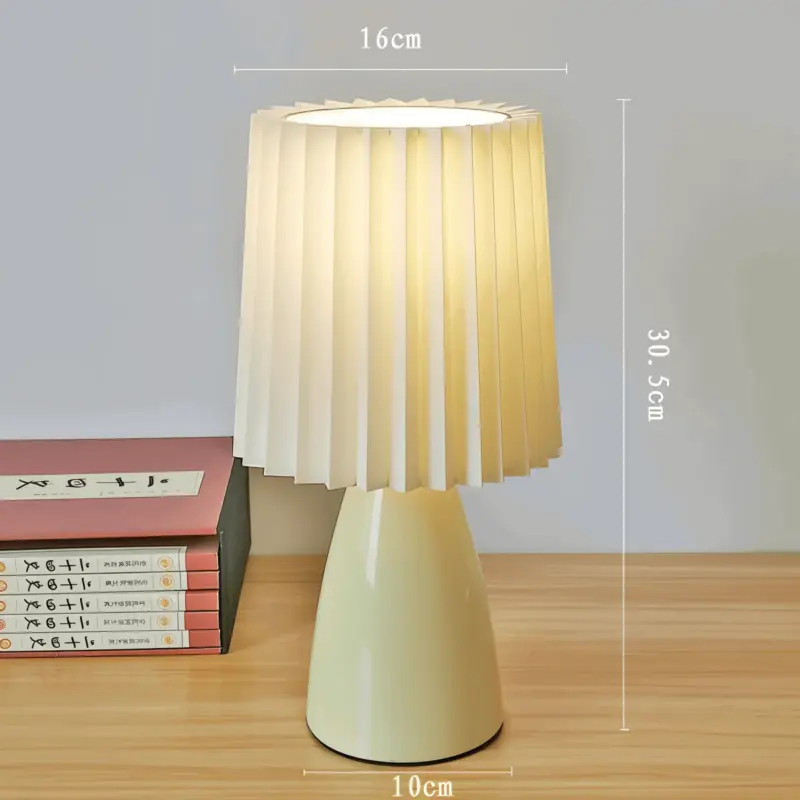 ConePleated Table Lamp LED Ceramic Milkshake Desk Lamp tag1