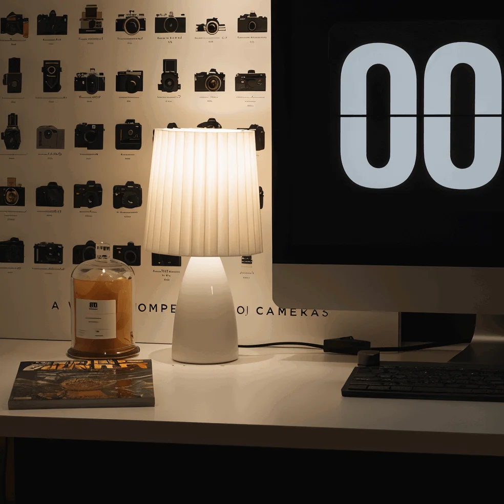 ConePleated Table Lamp - LED Ceramic Milkshake Desk Lamp -  - #tag1#