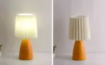 ConePleated Table Lamp LED Ceramic Milkshake Desk Lamp tag1