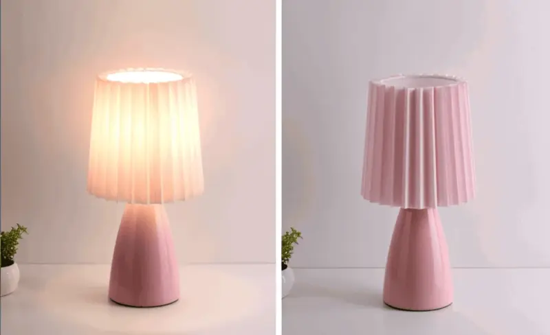 ConePleated Table Lamp LED Ceramic Milkshake Desk Lamp tag1