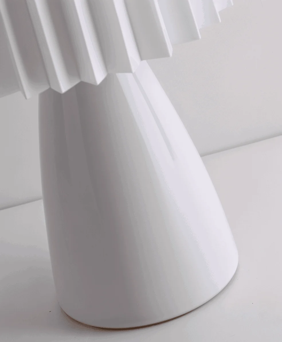ConePleated Table Lamp - LED Ceramic Milkshake Desk Lamp -  - #tag1#