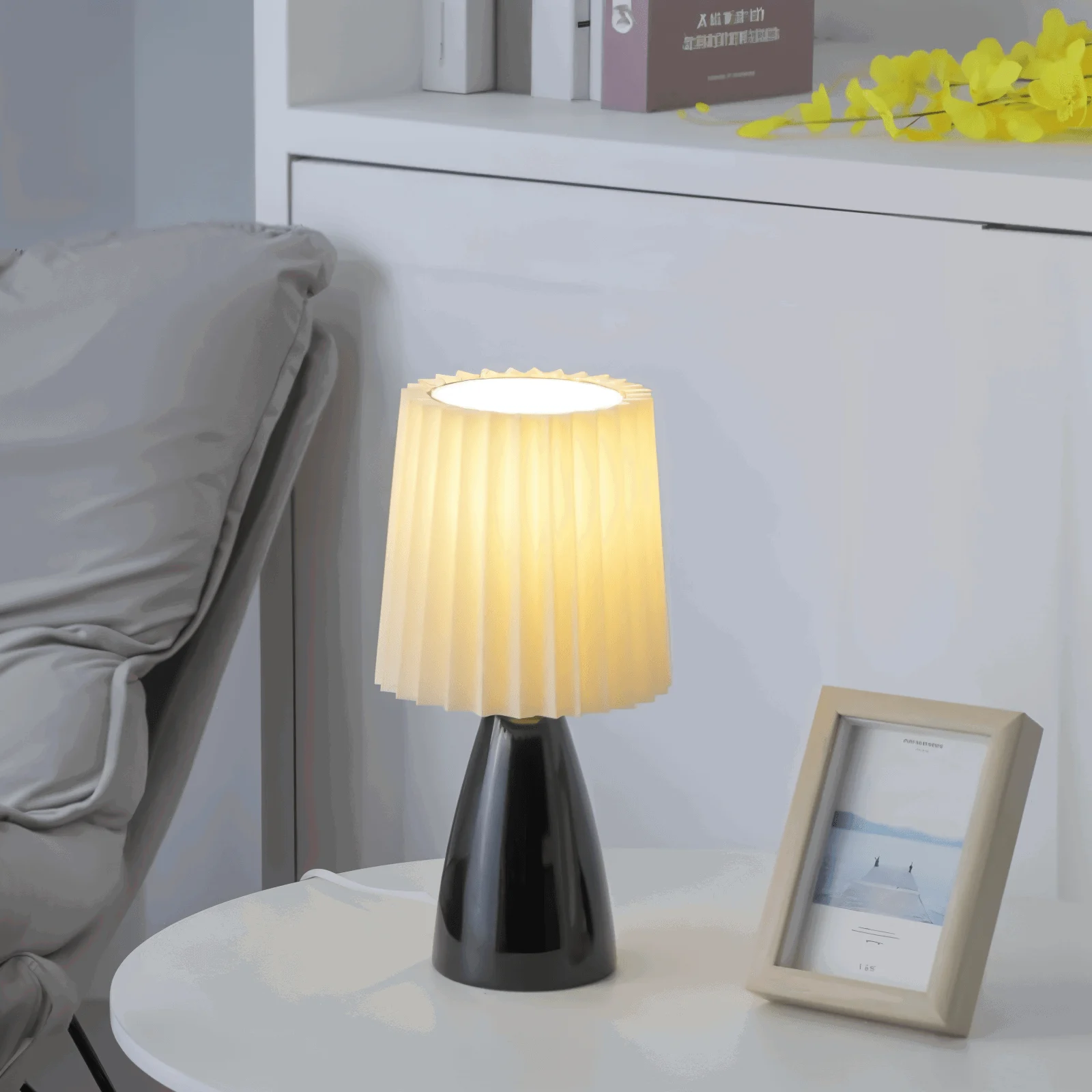ConePleated Table Lamp - LED Ceramic Milkshake Desk Lamp -  - #tag1#