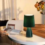 ConePleated Table Lamp LED Ceramic Milkshake Desk Lamp tag1