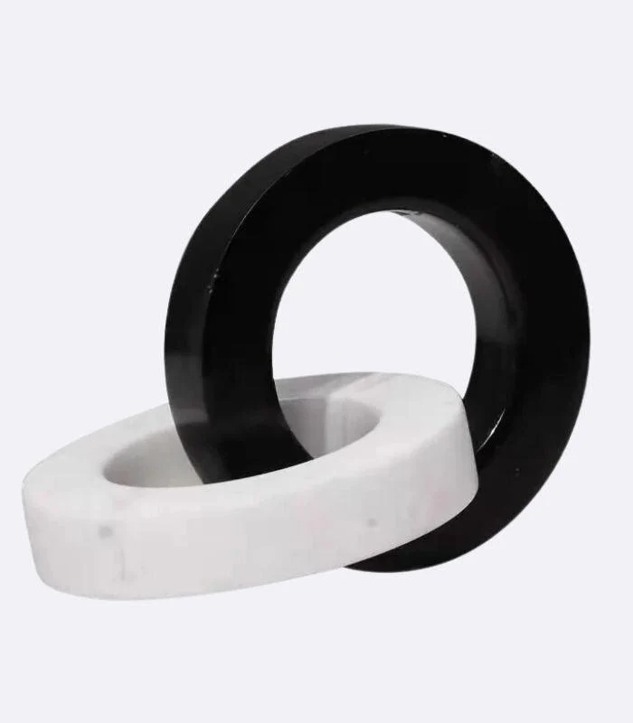 Connection Marble Circle Sculpture Black & White -  - #tag1#