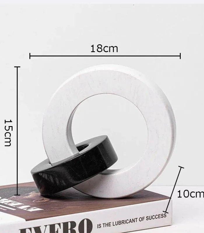 Connection Marble Circle Sculpture Black & White -  - #tag1#