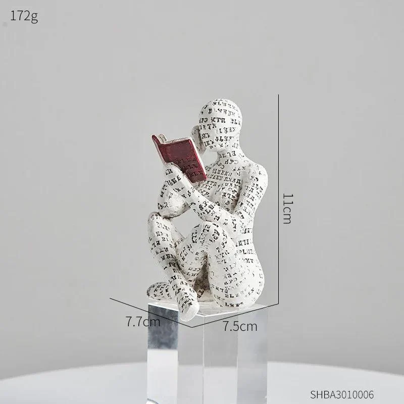 Contemplative Readers Modern Abstract Figurine -