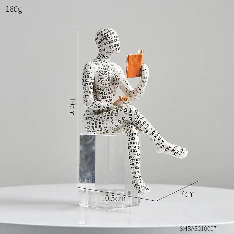 Contemplative Readers Modern Abstract Figurine -