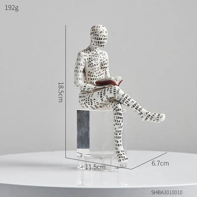 Contemplative Readers Modern Abstract Figurine -