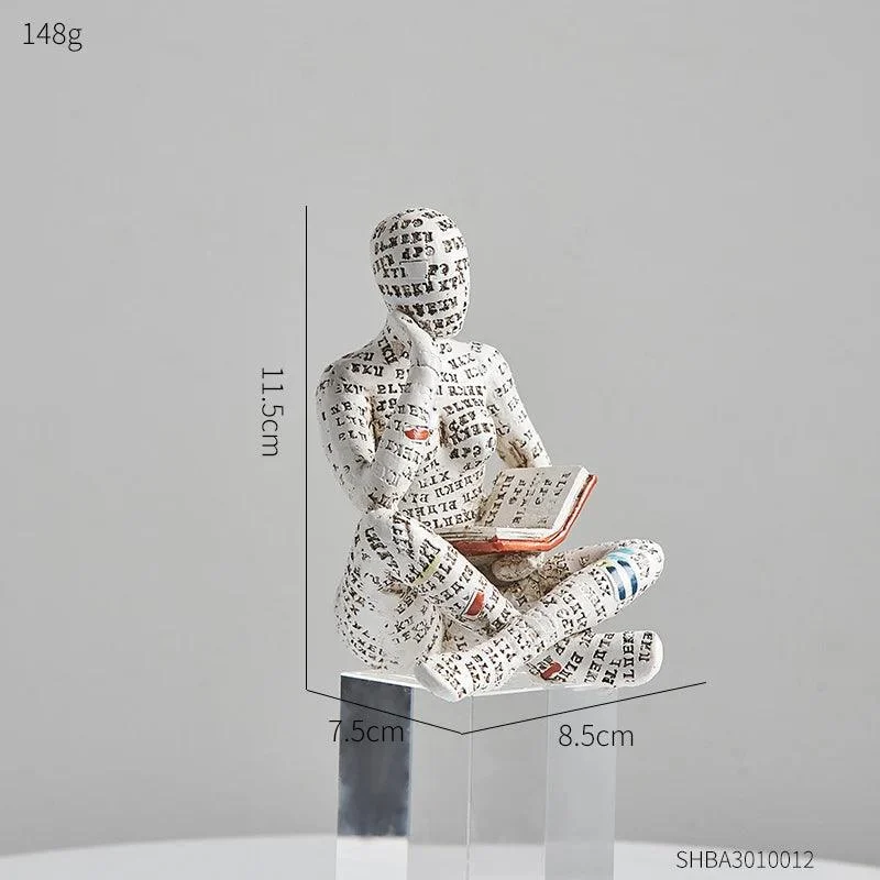 Contemplative Readers Modern Abstract Figurine -