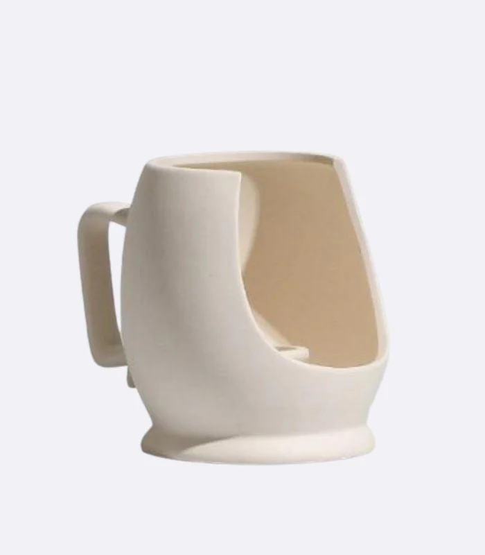 Contemporary Ceramic Candleholder Beige 11cm -  - #tag1#