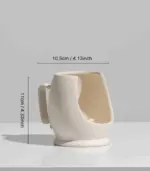 Contemporary Ceramic Candleholder Beige 11cm tag1