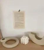 Contemporary Ceramic Candleholder Beige 12cm tag1