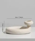 Contemporary Ceramic Candleholder Beige 18x7.5cm tag1