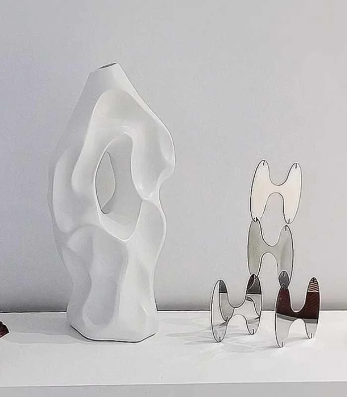 Contemporary Ceramic Tabletop Vase Abstract Hollow Out 37cm -  - #tag1#