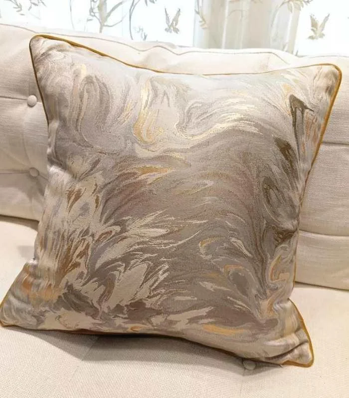 Contemporary Cushion Cover Beige Decorative Pillow Case 45x45cm -  - #tag1#