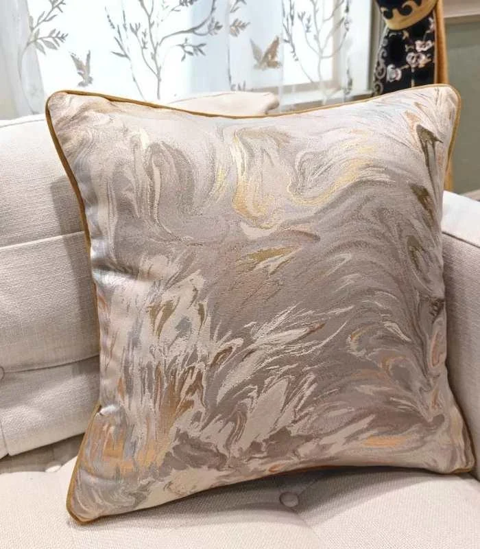 Contemporary Cushion Cover Beige Decorative Pillow Case 45x45cm -  - #tag1#
