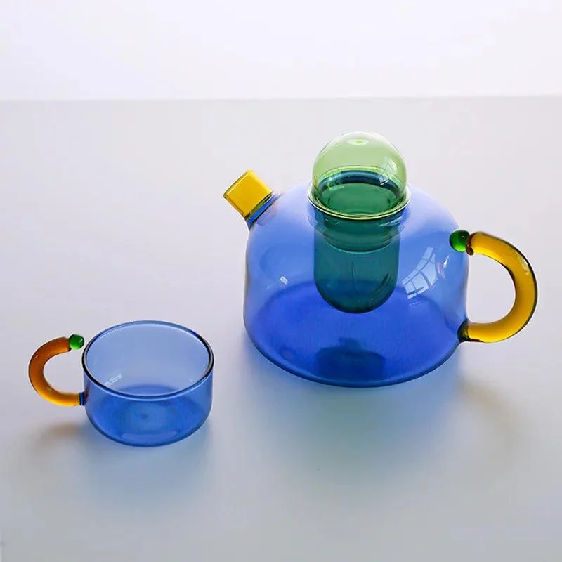 Contrasting Color Glass Tea Set -