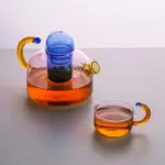 Contrasting Color Glass Tea Set