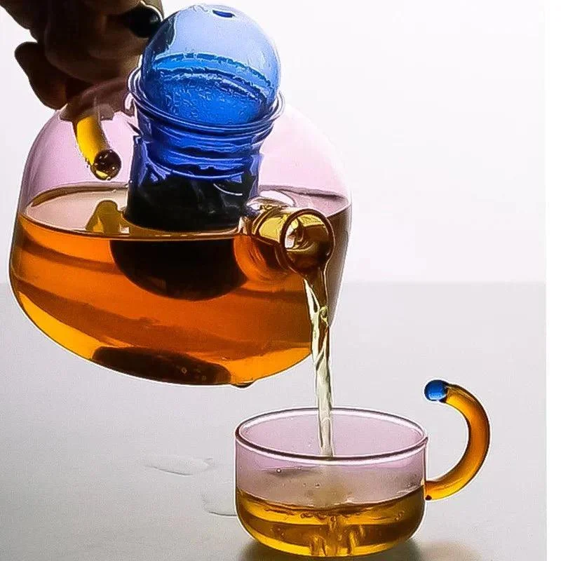 Contrasting Colour Translucent Kettle & Mug Set -  - #tag1#