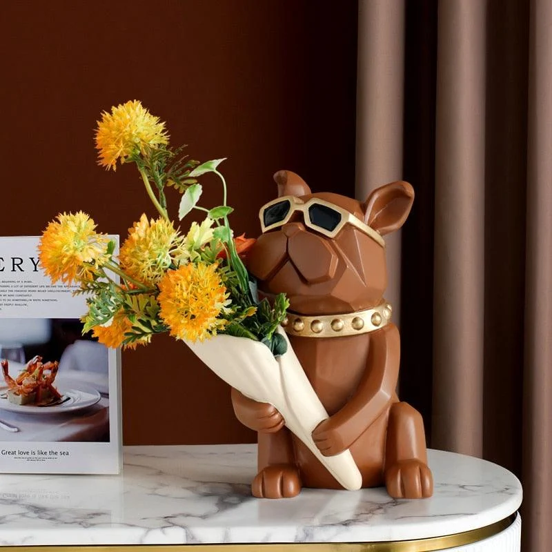 Cool Bulldog Statue Vase -  - #tag1#