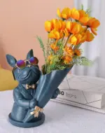 Cool Frenchie Statue Vase tag1