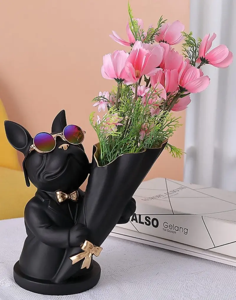 Cool Frenchie Statue Vase tag1