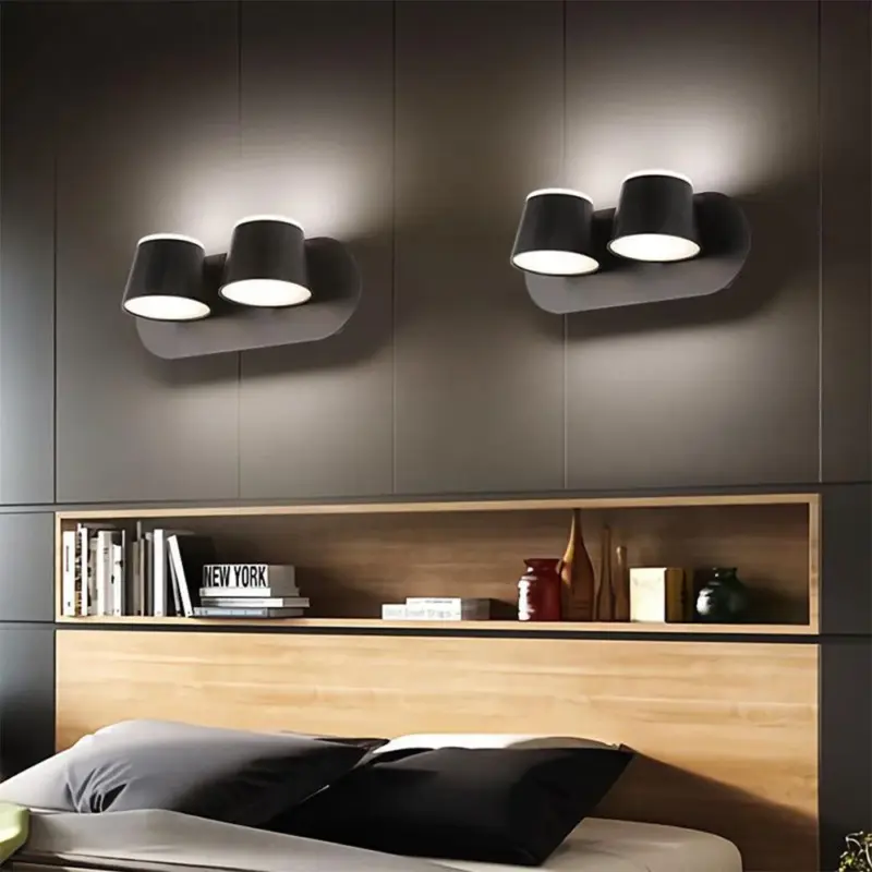 Cooley Modern LED Wall Lamp Black Bath Bedroom Metal Acrylic 1 2 3 Light tag1