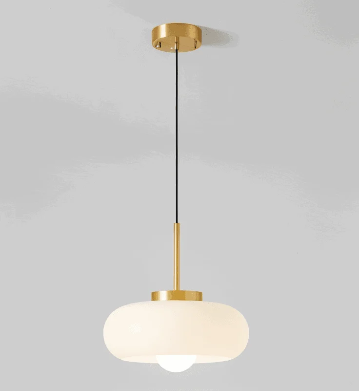 Copper Dome Light - Retro Orange White Bauhaus LED Pendant Light -  - #tag1#