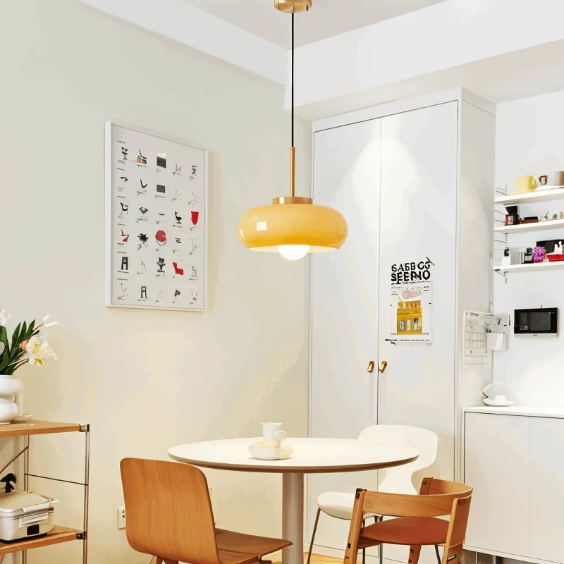 Copper Dome Light - Retro Orange White Bauhaus LED Pendant Light -  - #tag1#