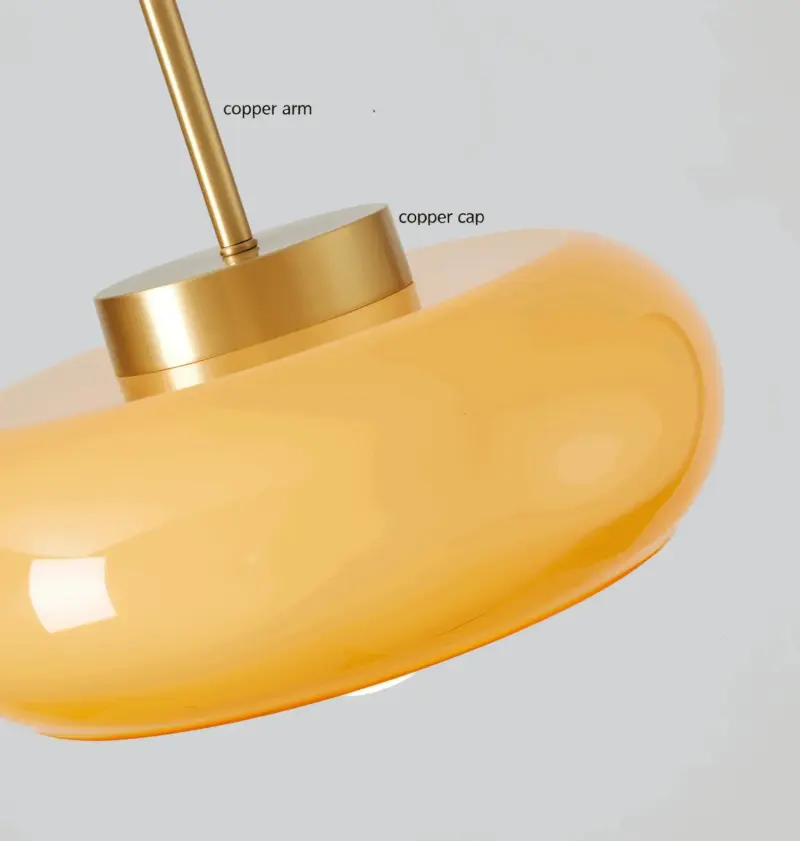 Copper Dome Light Retro Orange White Bauhaus LED Pendant Light tag1