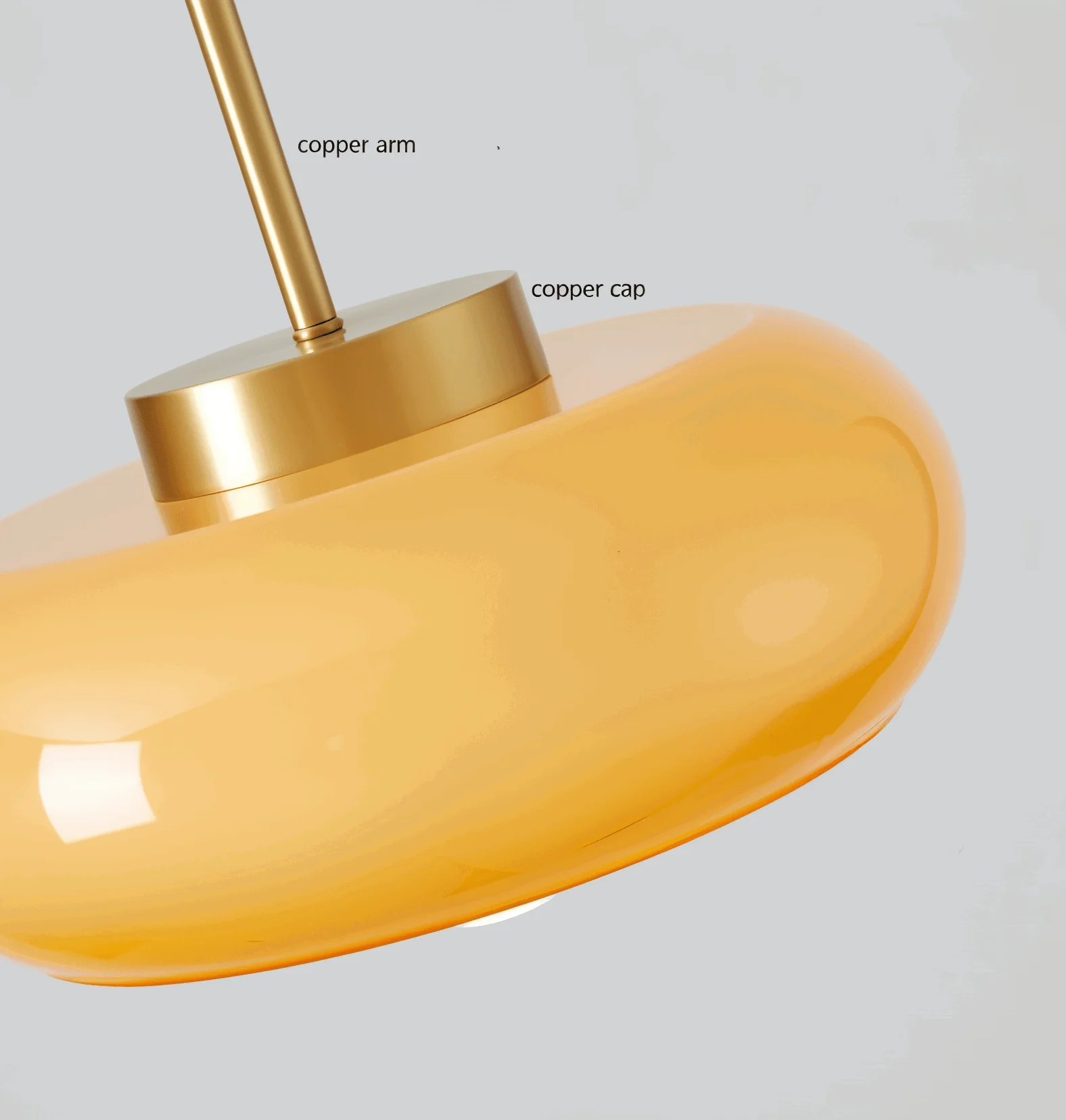 Copper Dome Light - Retro Orange White Bauhaus LED Pendant Light -  - #tag1#