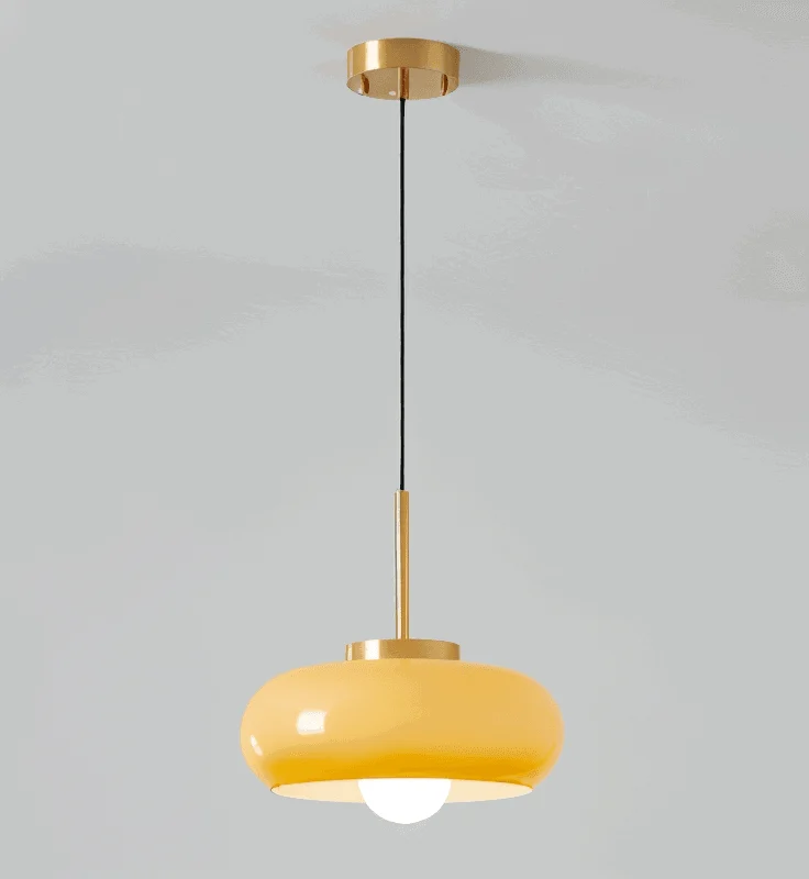 Copper Dome Light - Retro Orange White Bauhaus LED Pendant Light -  - #tag1#