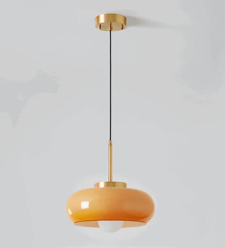 Copper Dome Light - Retro Orange White Bauhaus LED Pendant Light -  - #tag1#