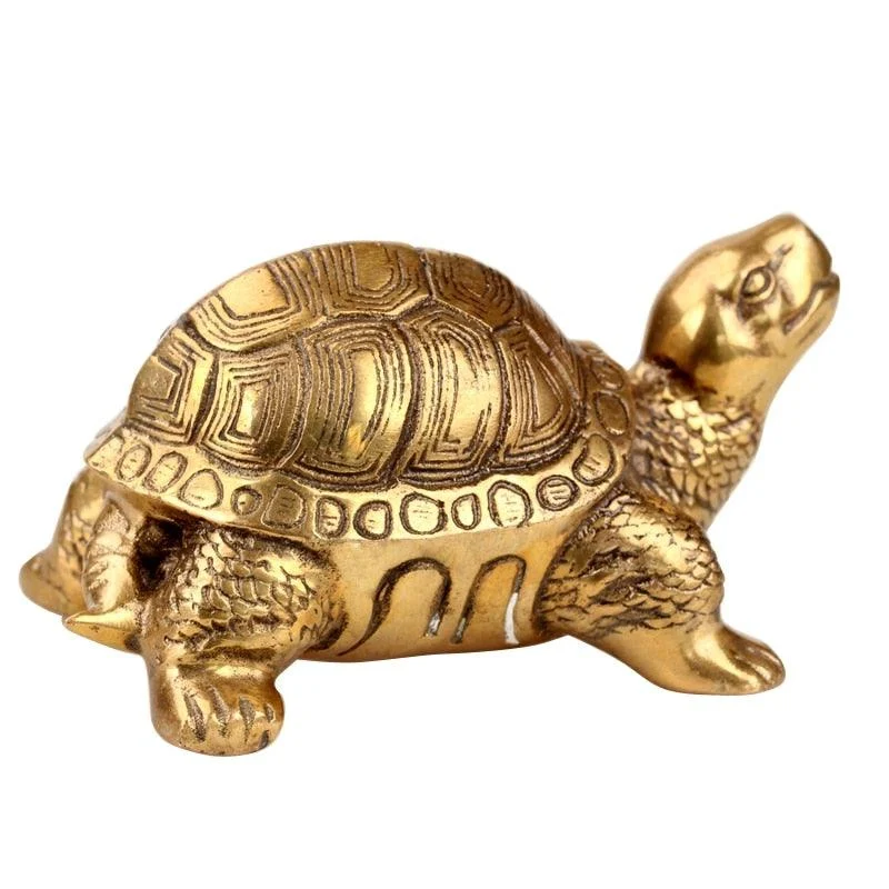 Copper Lucky Turtle Furnishing Symbolize Wealth Sculptures and Statues - 