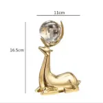 Copper Reindeer Accent With Crystal Ball