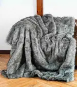 Copy of Faux Fur Throw Blanket Soft Thick Grey tag1