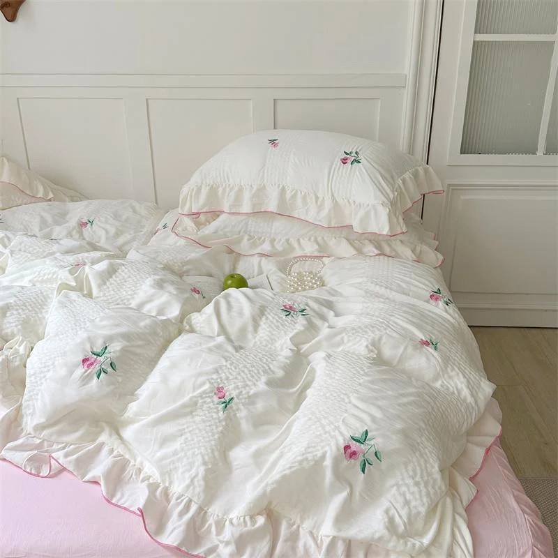 Coquette Aesthetic Ruffle Bedding Set -  - #tag1#