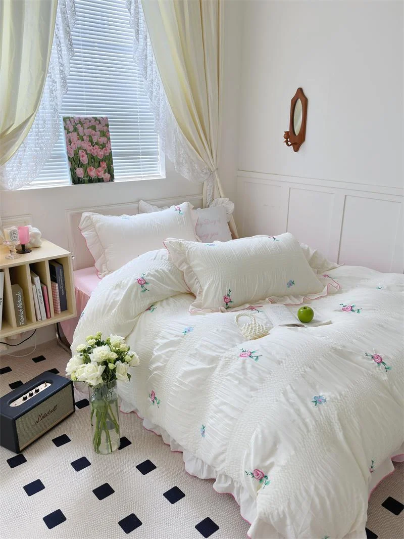 Coquette Aesthetic Ruffle Bedding Set -  - #tag1#