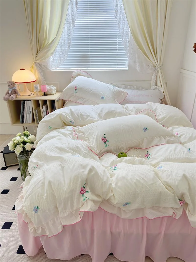 Coquette Aesthetic Ruffle Bedding Set -  - #tag1#