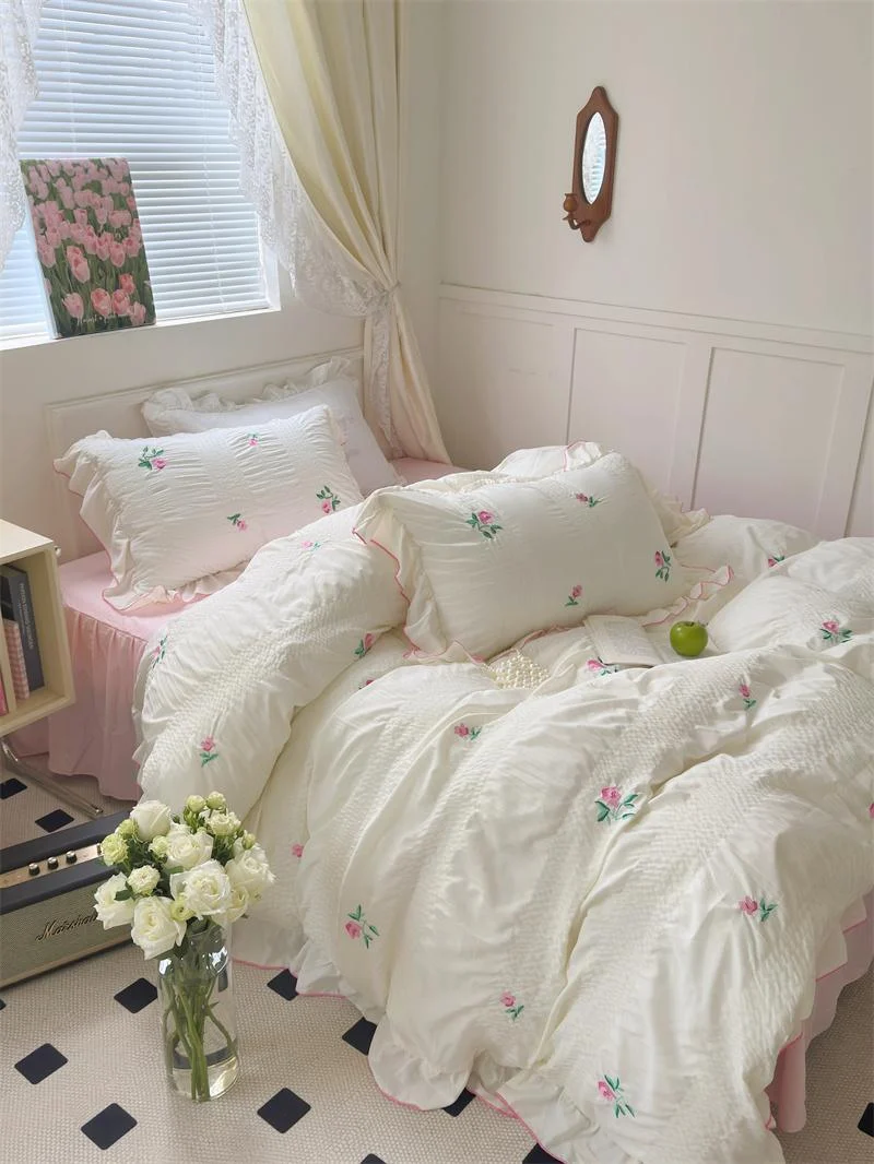 Coquette Aesthetic Ruffle Bedding Set -  - #tag1#