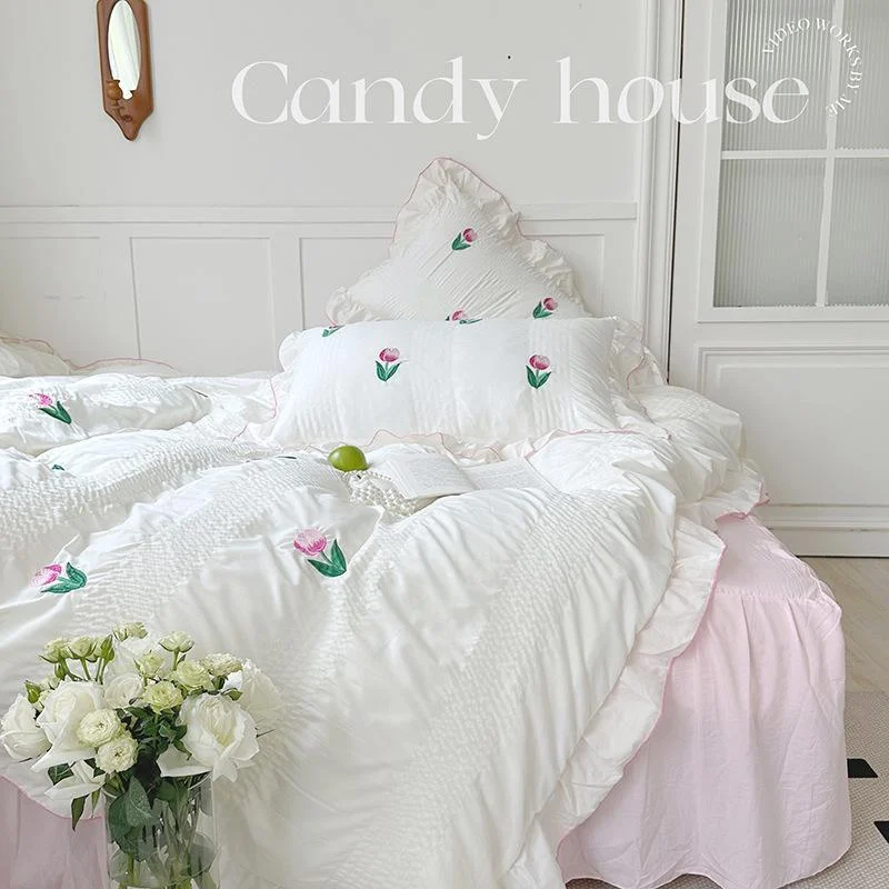 Coquette Room Tulip Ruffle Bedding Set -  - #tag1#
